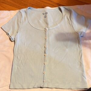 Brandy Melville Gray Ribbed Top